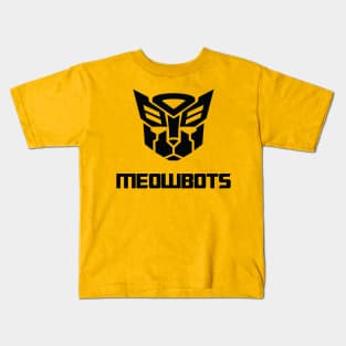 Meowbots - Cat Autobots Black Kids T-Shirt